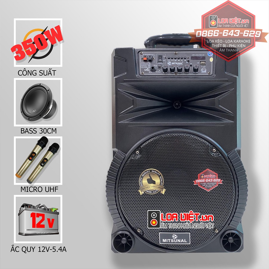 Loa kéo di động Mitsunal ND-350B30 - Bass 30 - Mẫu mới